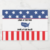 Red White en Blue Patriotic USA American Flag Likeurfles Etiket (Enkel label)