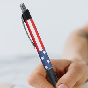 Red White en Blue Patriotic USA American Flag Pen
