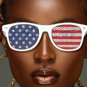Red White en Blue Patriotic USA American Flag Retr Retro Zonnebril