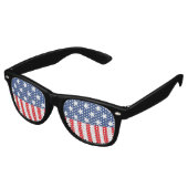 Red White en Blue Patriotic USA American Flag Retr Retro Zonnebril (Gekanteld)