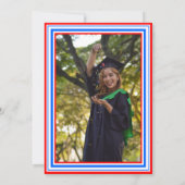 Red White en Blue Photo Graduparty Kaart (Achterkant)