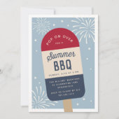  Red White en Blue Pop Summer BBQ Kaart (Voorkant)