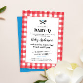 Red White en Blue Pset Baby-Q Shower Invitation Kaart
