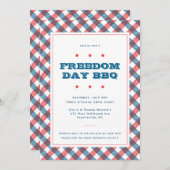 Red White en Blue Pset Fourth of Juli BBQ Kaart (Voorkant / Achterkant)