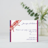 Red White en Blue Response Card RSVP Kaartje (Staand voorkant)