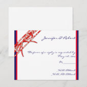 Red White en Blue Response Card RSVP Kaartje (Voorkant / Achterkant)