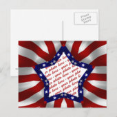 Red White en Blue Satin Star Photo Lijst Briefkaart (Voorkant / Achterkant)