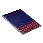 Red White en Blue Sparkle Sequins op 4 juli Bling Notitieboek (Rechterzijde)