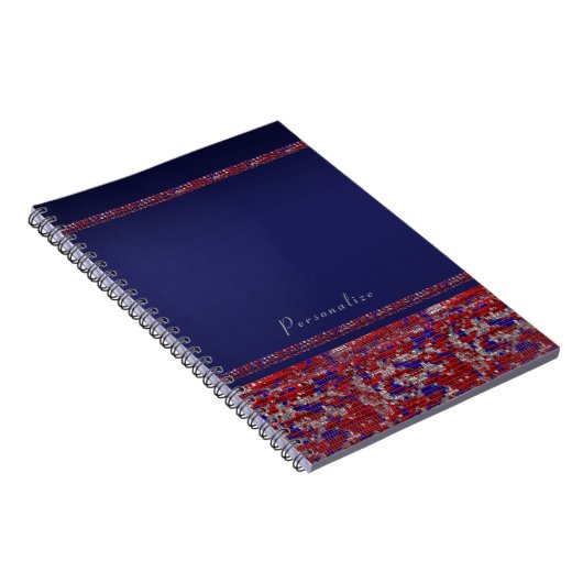 Red White en Blue Sparkle Sequins op 4 juli Bling Notitieboek (Rechterzijde)
