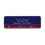 Red White en Blue Sparkle Sequins op 4 juli Etiket (Voorkant)