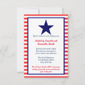 Red White en Blue Star - 3x5-partijuitnodiging Kaart (Voorkant)