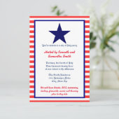 Red White en Blue Star - 3x5-partijuitnodiging Kaart (Staand voorkant)