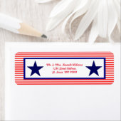 Red White en Blue Star - Retouradreslabels Etiket (Insitu)