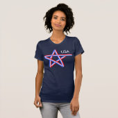 Red White en Blue Star T-shirt (Voorkant volledig)