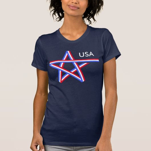 Red White en Blue Star T-shirt (Voorkant)