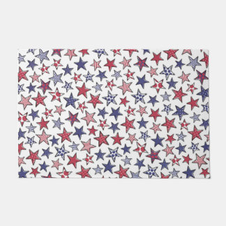Red White en Blue Stars America Patriottic Deurmat