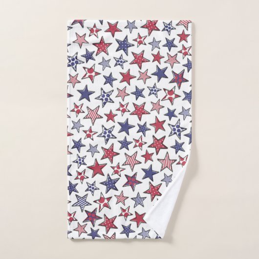 Red White en Blue Stars America Patriottic Handdoek (Handdoek)