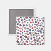 Red White en Blue Stars America Patriottic Magneet (Voorkant / Achterkant)