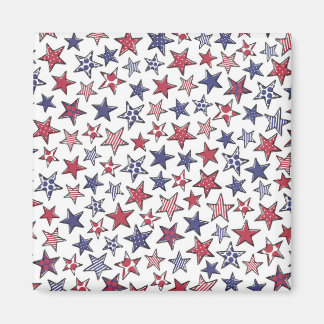 Red White en Blue Stars America Patriottic Magneet