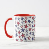 Red White en Blue Stars America Patriottic Mok (Links)