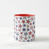 Red White en Blue Stars America Patriottic Mok (Midden)
