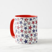 Red White en Blue Stars America Patriottic Mok (Voorkant links)