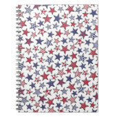 Red White en Blue Stars America Patriottic Notitieboek (Voorkant)