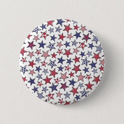 Red White en Blue Stars America Patriottic Ronde Button 5,7 Cm (Voorkant)