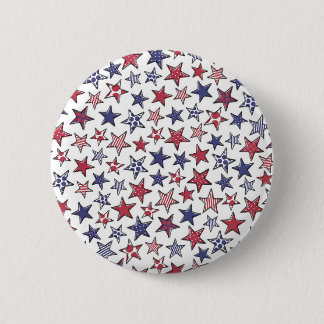 Red White en Blue Stars America Patriottic Ronde Button 5,7 Cm