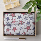 Red White en Blue Stars America Patriottic Tissuepapier (Geschenk)