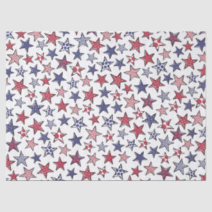 Red White en Blue Stars America Patriottic Tissuepapier