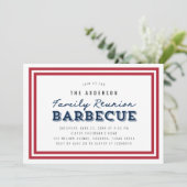 Red White en Blue Stars Family Reunion Barbecue Kaart (Staand voorkant)
