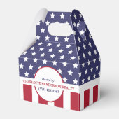 Red White en Blue Striped American Flag Party Bedankdoosjes (Achterkant)