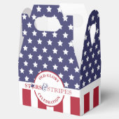 Red White en Blue Striped American Flag Party Bedankdoosjes (Geopend)