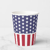 Red White en Blue Striped American Flag Party Papieren Bekers (Achterkant)
