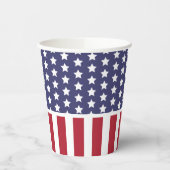 Red White en Blue Striped American Flag Party Papieren Bekers (Links)