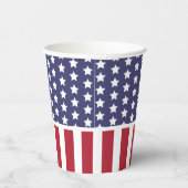 Red White en Blue Striped American Flag Party Papieren Bekers (Rechts)