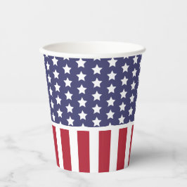 Red White en Blue Striped American Flag Party Papieren Bekers