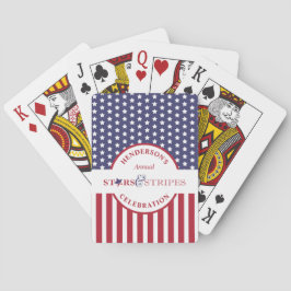 Red White en Blue Striped American Flag Party Pokerkaarten