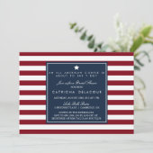 Red White en Blue Stripes Bridal Shower Invitation Kaart (Staand voorkant)