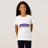 Red White en Blue Surfboard Hibiscus T-shirt (Voorkant volledig)