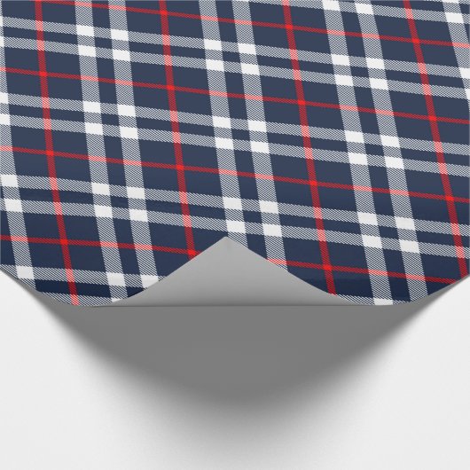 Red White en Blue Tartan Cadeaupapier (Hoek)