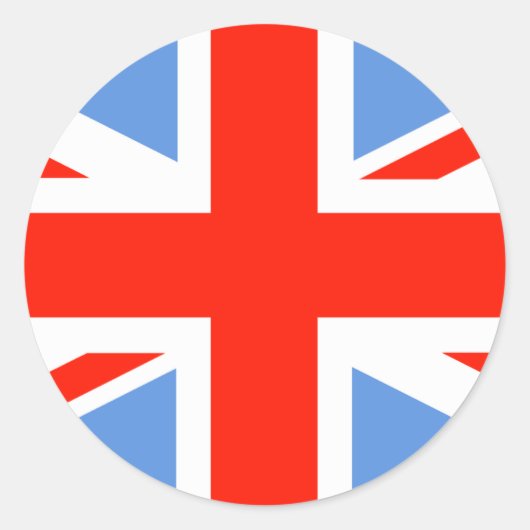 Red White en Blue Union Jack Vlag Ronde Sticker (Voorkant)