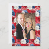 Red White en Blue USA American Wedding Photo Kaart (Achterkant)
