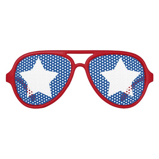 Red White en Blue USA Freedom Aviator Zonnebril (Voorkant)