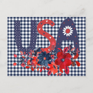 Red White en Blue USA Patriotic Bouquet Briefkaart