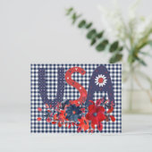 Red White en Blue USA Patriotic Bouquet Briefkaart (Staand voorkant)