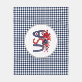 Red White en Blue USA Patriotic Bouquet Fleece Deken