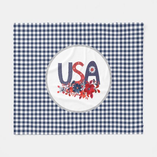 Red White en Blue USA Patriotic Bouquet Fleece Deken (Voorkant (Horizontaal))