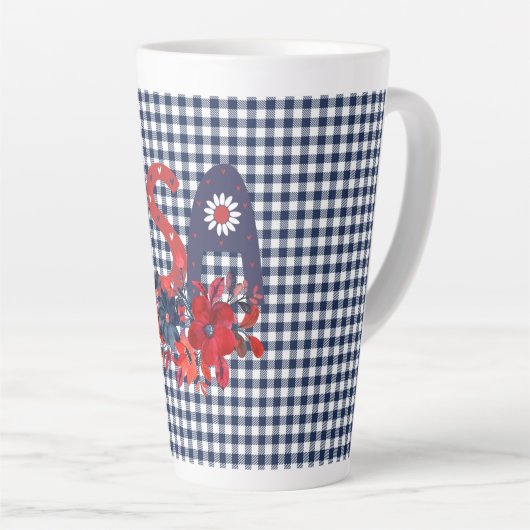 Red White en Blue USA Patriotic Bouquet Latte Mok (Rechterhoek)